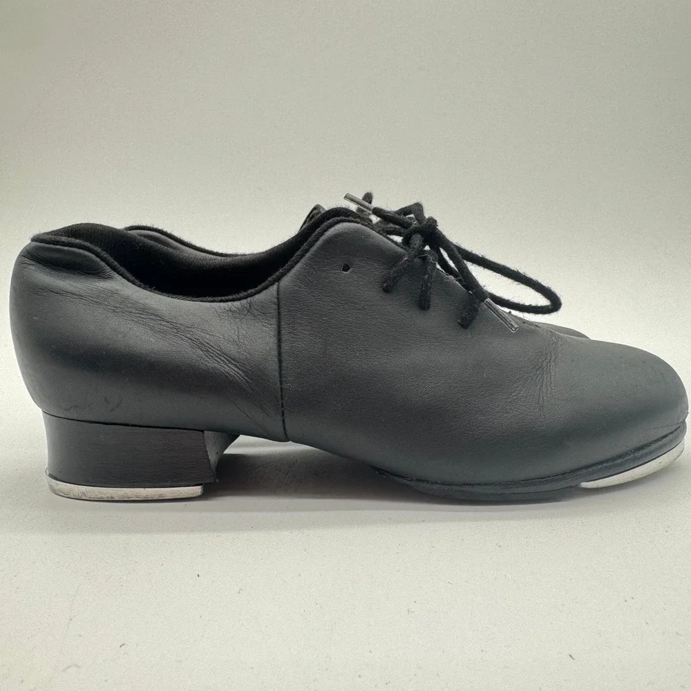 Bloch Shockwave Black Leather Lace Up Tap Shoes Kids Size 1.5 Dance Performance